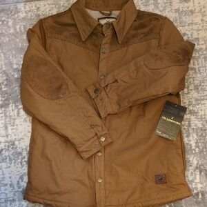 Men's Brown Shirt Jacket with Elbow Patches